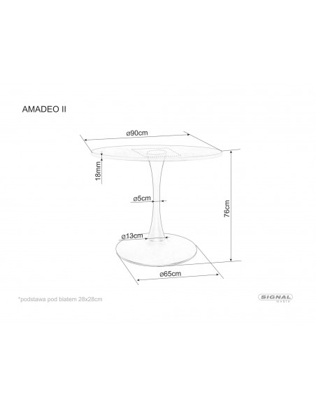 Stół okrągły 90 Amadeo II Dąb