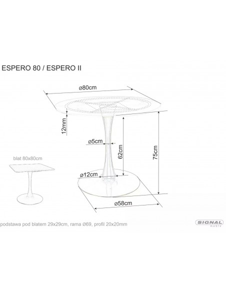 Stół okrągły 80 Espero Czarny