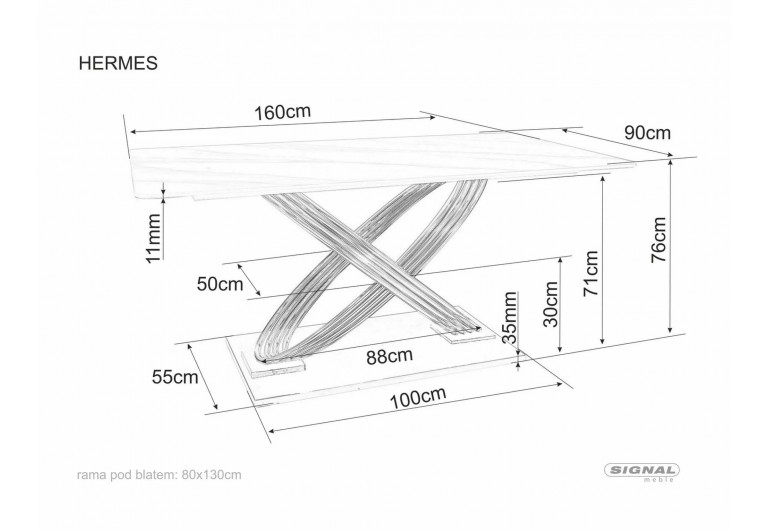 Stół 160 Hermes Złoty