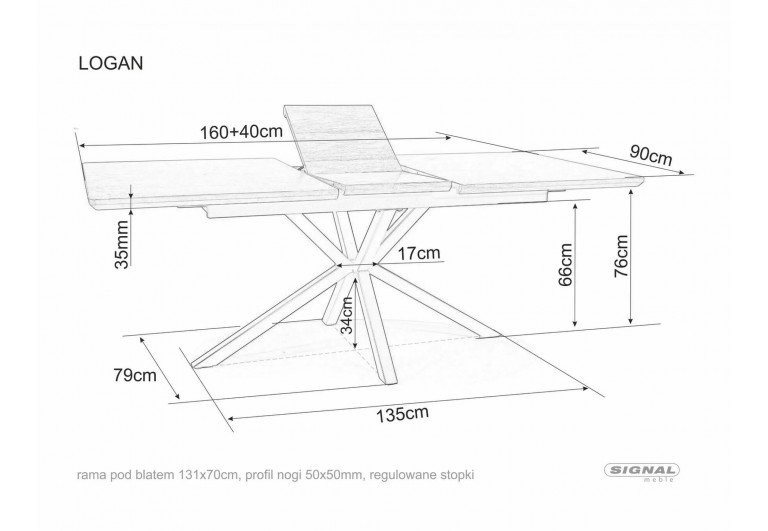 Stół rozkładany 160-200 Logan