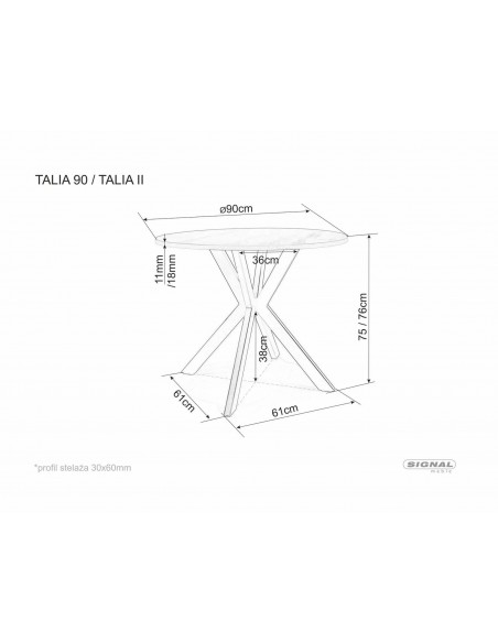 Stół okrągły 90 Talia II Dąb