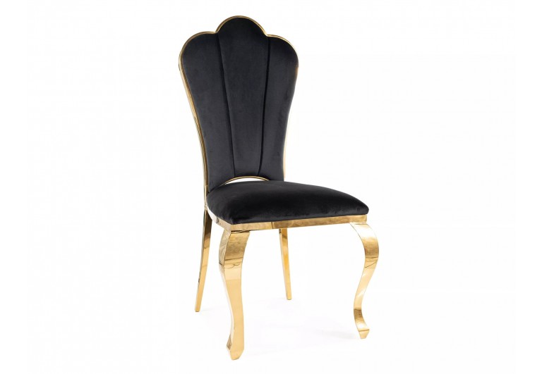 Krzesło Queen Velvet Czarno Złote