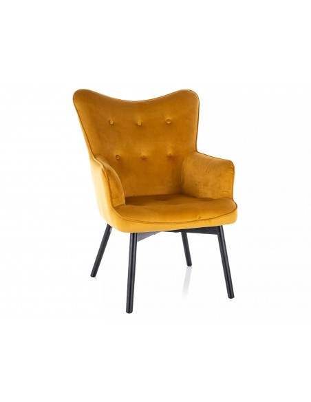 Fotel tapicerowany Carmen Velvet Curry