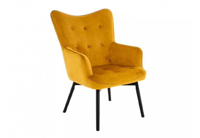 Fotel tapicerowany Carmen Velvet Curry