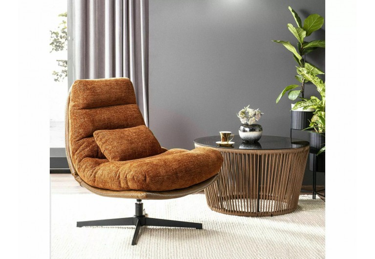 Fotel tapicerowany Felicia Raven Cynamonowy