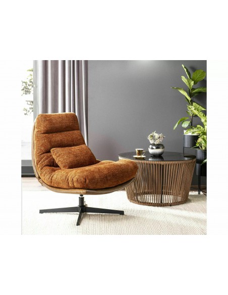 Fotel tapicerowany Felicia Raven Cynamonowy