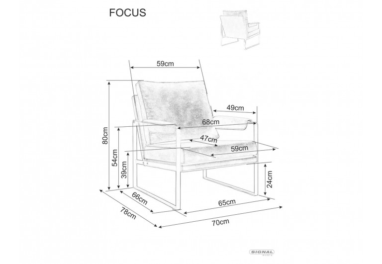 Fotel tapicerowany Focus Brego Ciemny Szary