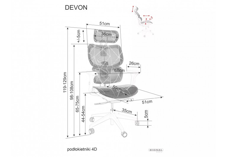 Fotel obrotowy Devon Czarny