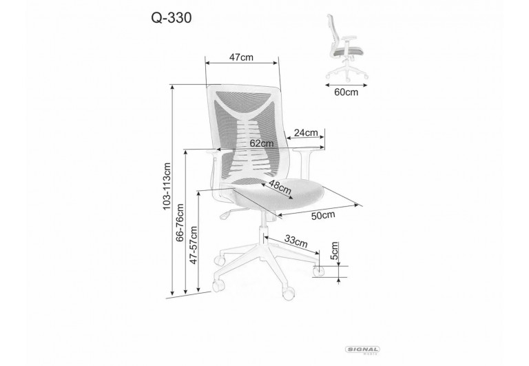 Fotel obrotowy Q-330R Czarny