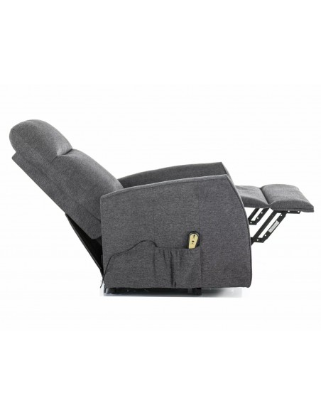 Fotel rozkładany elektryczny Leto Brego Ciemny Szary
