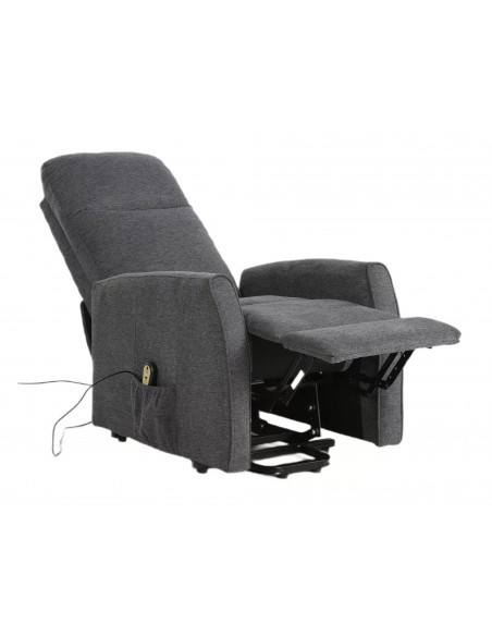 Fotel rozkładany elektryczny Leto Brego Ciemny Szary