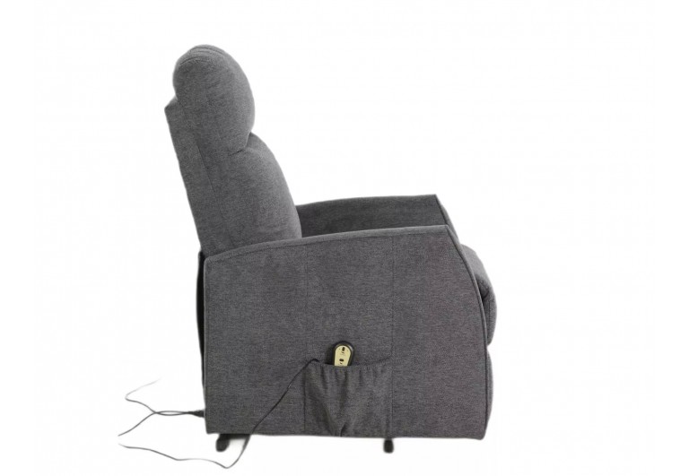 Fotel rozkładany elektryczny Leto Brego Ciemny Szary