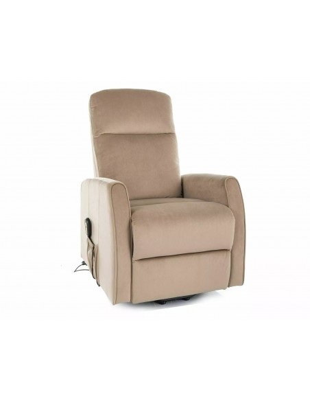 Fotel rozkładany elektryczny Leto Velvet Beżowy
