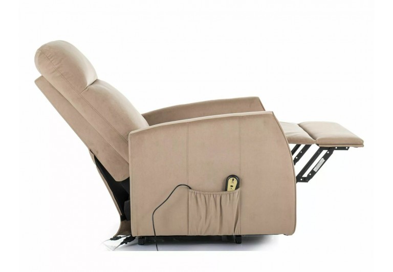Fotel rozkładany elektryczny Leto Velvet Beżowy