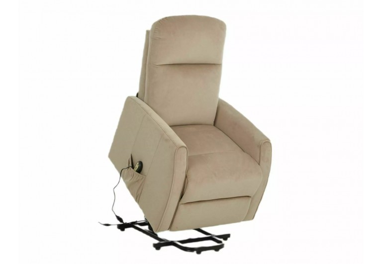 Fotel rozkładany elektryczny Leto Velvet Beżowy