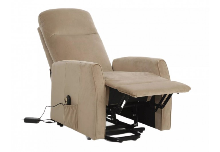 Fotel rozkładany elektryczny Leto Velvet Beżowy