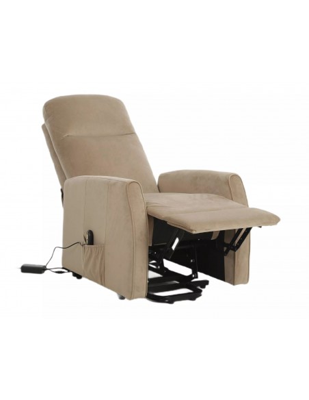 Fotel rozkładany elektryczny Leto Velvet Beżowy