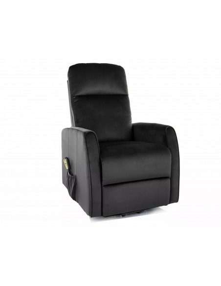 Fotel rozkładany elektryczny Leto Velvet Czarny