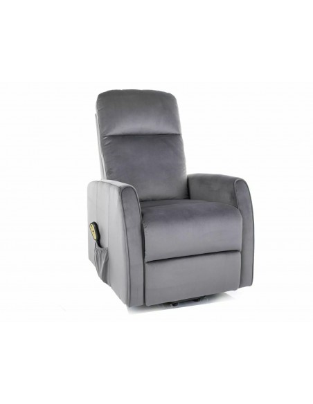 Fotel rozkładany elektryczny Leto Velvet Szary