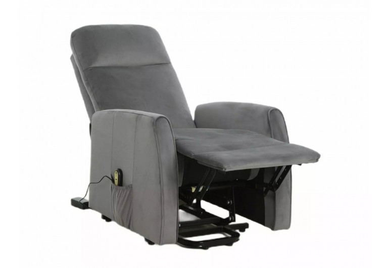 Fotel rozkładany elektryczny Leto Velvet Szary