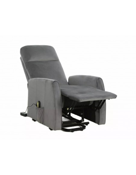 Fotel rozkładany elektryczny Leto Velvet Szary