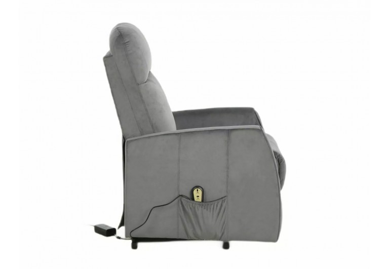 Fotel rozkładany elektryczny Leto Velvet Szary