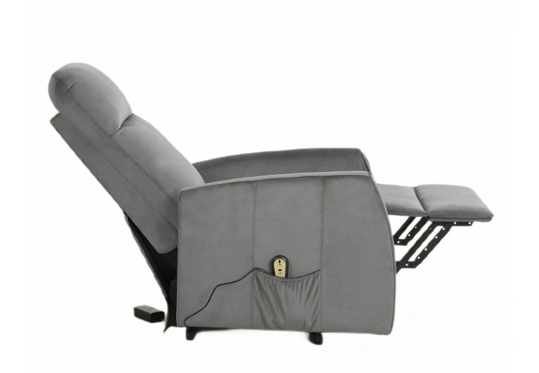 Fotel rozkładany elektryczny Leto Velvet Szary