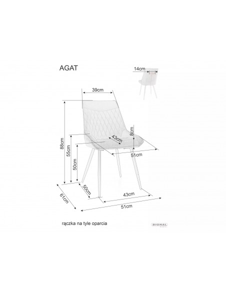 Krzesło tapicerowane Agat Velvet Czarne