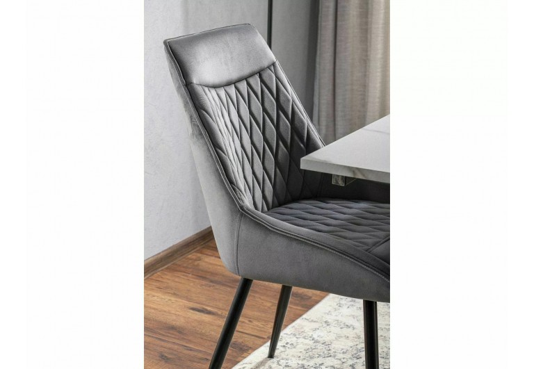 Krzesło tapicerowane Agat Velvet Szare