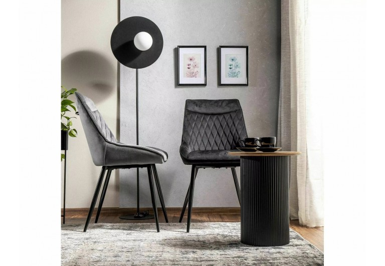 Krzesło tapicerowane Agat Velvet Szare