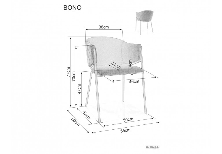 Krzesło tapicerowane Bono Velvet Beżowe