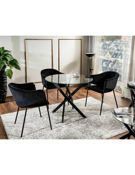 Krzesło tapicerowane Bono Velvet Czarne