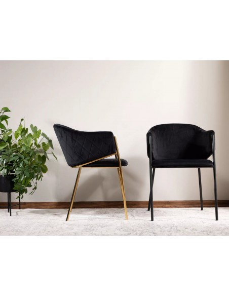 Krzesło tapicerowane Bono Velvet Czarne