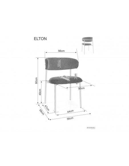 Krzesło tapicerowane Elton Szare Krzesło tapicerowane Elton Szare