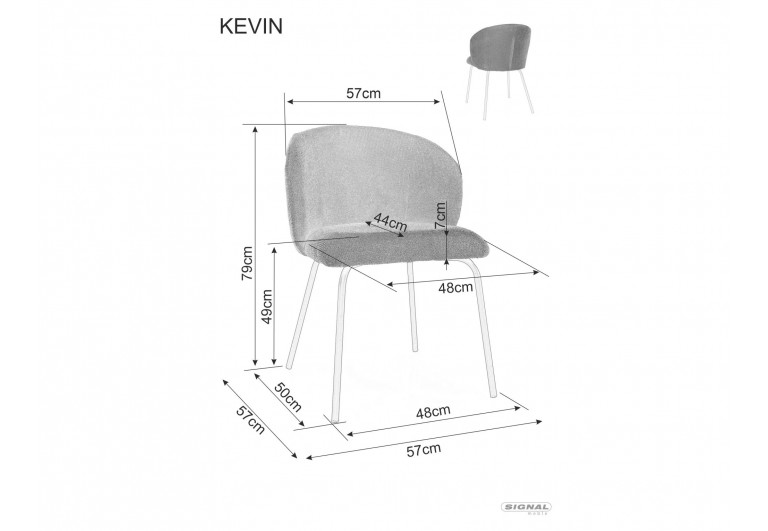 Krzesło tapicerowane Kevin Vardo Szare