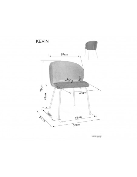 Krzesło tapicerowane Kevin Vardo Szare