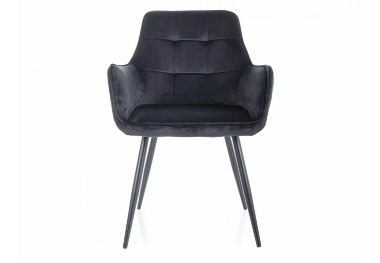 Krzesło tapicerowane Lemon Velvet Czarne