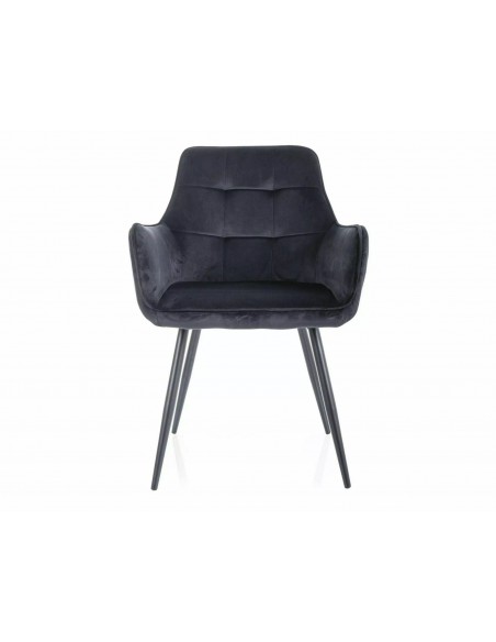 Krzesło tapicerowane Lemon Velvet Czarne