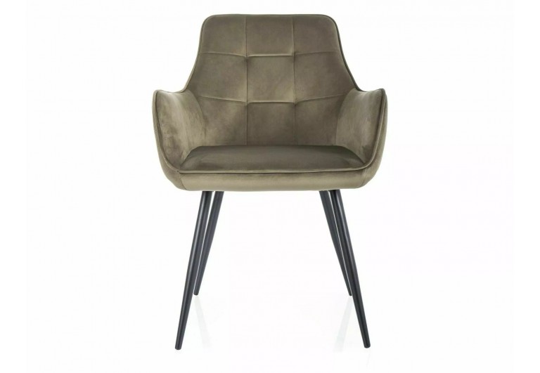 Krzesło tapicerowane Lemon Velvet Oliwkowe