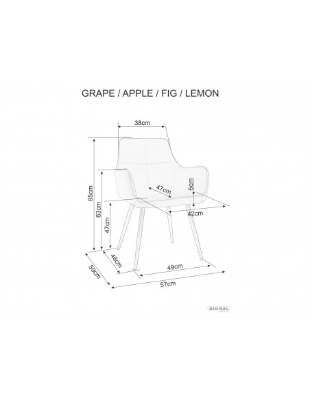 Krzesło tapicerowane Lemon Velvet Oliwkowe