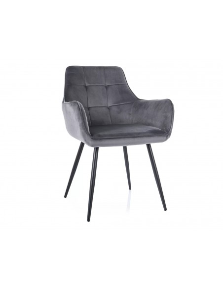 Krzesło tapicerowane Lemon Velvet Szare