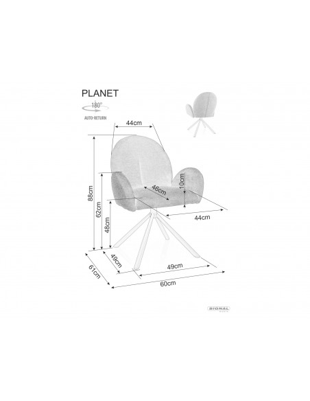 Krzesło tapicerowane Planet Raven Jasne Szare
