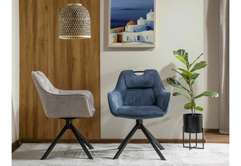 Krzesło tapicerowane Remo Brego Granatowe