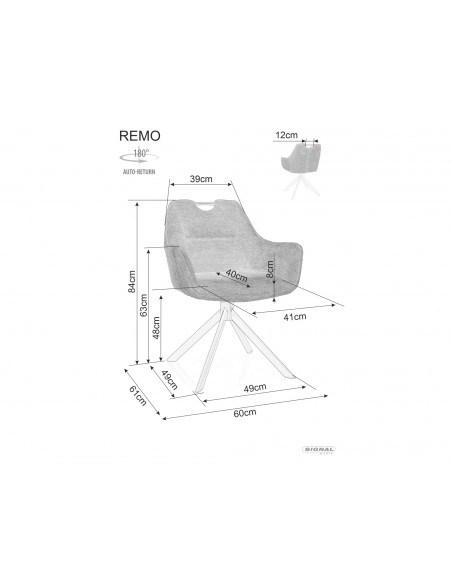 Krzesło tapicerowane Remo Brego Granatowe