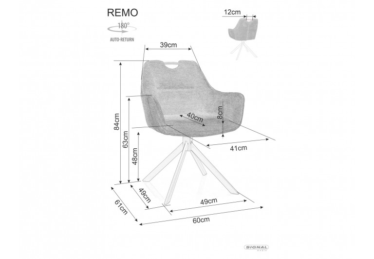 Krzesło tapicerowane Remo Brego Szare