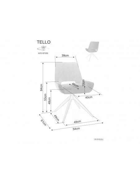 Krzesło tapicerowane Tello Bjorn Jasne Beżowe