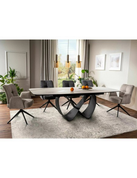 Krzesło tapicerowane Wing Brego Ciemne Szare