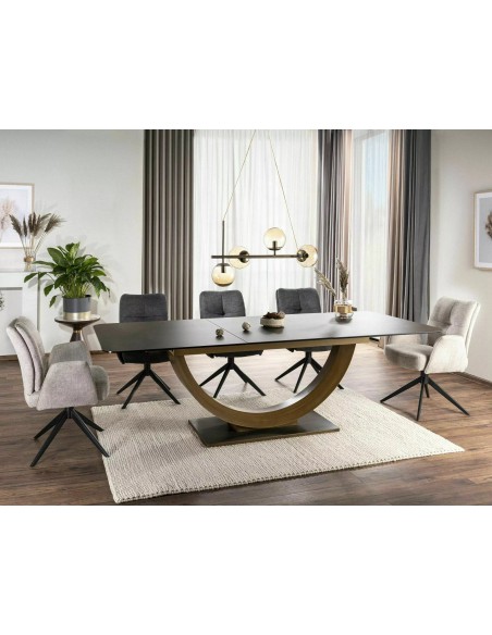 Krzesło tapicerowane Wing Brego Ciemne Szare