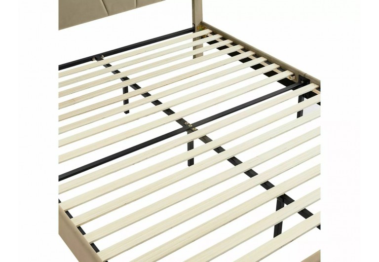 Łóżko tapicerowane 140 Columbia Velvet Beżowe