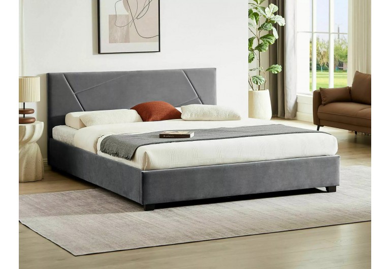 Łóżko tapicerowane 140 Columbia Velvet Szare